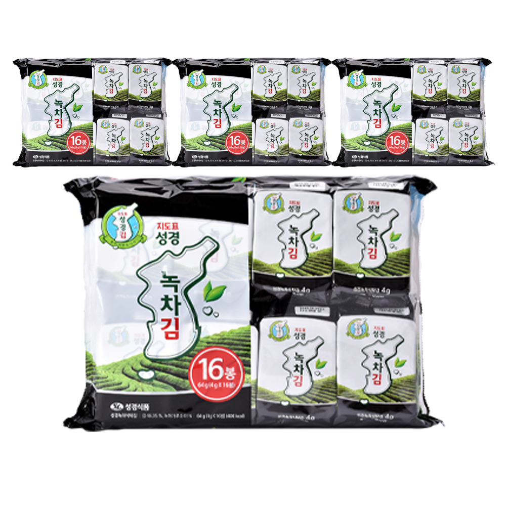 지도표 성경 녹차 식탁김 4g 16봉×4세트